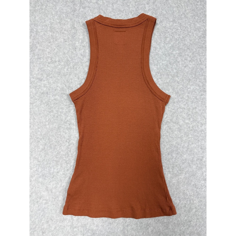 WSLY The Rivington Ribbed Stretch-tencel Lyocell Tank Brown Womens S Minimalist - Picture 3 of 7